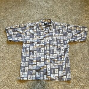 Vintage Stardom Highflyer Platinum Pt All Over Print Button Shirt 2X Russia Rare